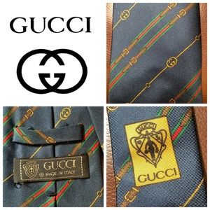 Gucci men’s silk tie Italian Versace Burberry